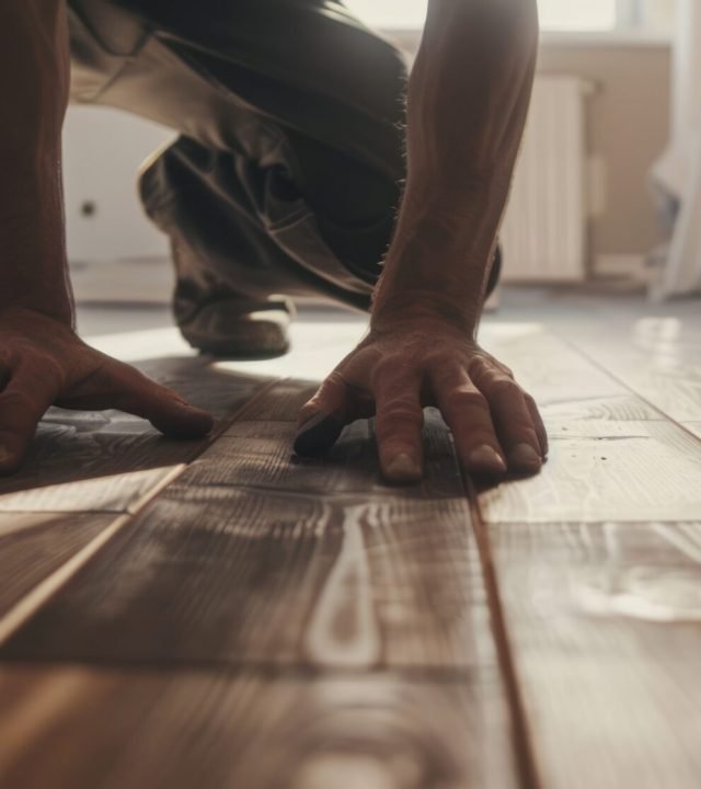 installing wood flooring in an empty room